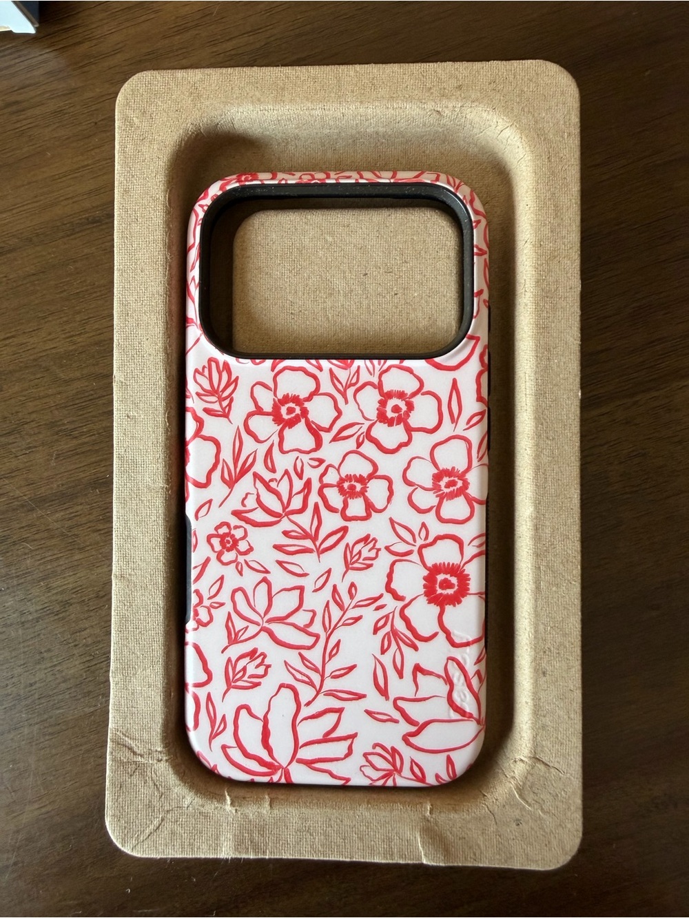 Floral Red & White Protective Phone Case - Slim Grip